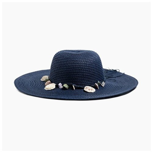 Шляпа женская MINAKU Ocean, размер 56-58, цвет синий шляпа женская minaku leopard цвет молочный размер 56 58