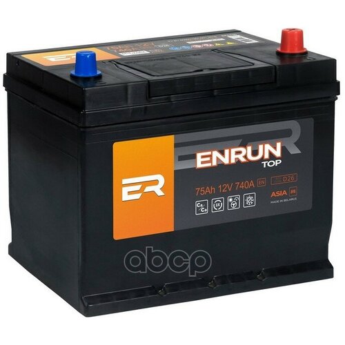 Аккумулятор Enrun Jis Top 75 А/Ч Обратная R+ 261X175x225 En740 А ENRUN арт. EPA750