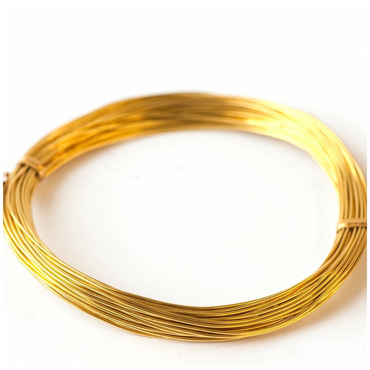Проволока алюминиевая (4 мотка по 5 м) для рукоделия / плетения/ бисера, толщина 1 мм, цвет золото