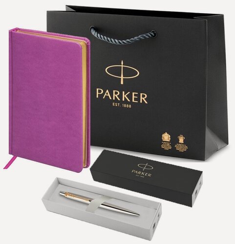 Изображение товара Подарочный набор: шариковая ручка Parker Jotter Essential, ежедневник А5 и фирменный пакет Паркер