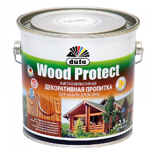 Антисептик для дерева с воском Dufa Wood Protect Махагон, 2.5 л