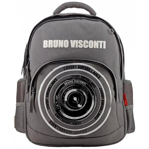 фото Рюкзак bruno visconti® классический серый с эргономичной спинкой «объектив» арт. 12-002-159/05