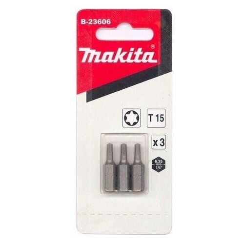 Набор бит Makita Torx T15, 25 мм, C-form, шестигранный 3 шт Makita B-23606