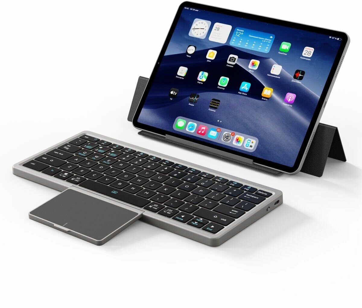 Универсальная русская Bluetooth клавиатура Dux Ducis OK Series для планшетов смартфонов компьютеров черная