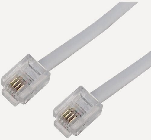 Изображение товара Телефонный шнур Rexant RJ-11 (6P-4C), 3 метра, белый