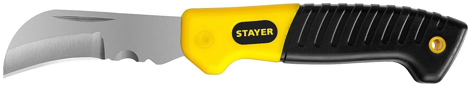 STAYER изогнутое лезвие, монтерский складной нож, Professional (45409)