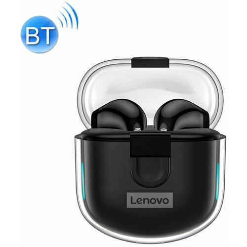 Беспроводные Bluetooth 5.0 наушники гарнитура Lenovo LP12 с зарядным боксом (Black)