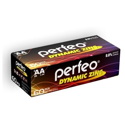 Батарейка Perfeo Dynamic Zinc AA, в упаковке: 60 шт.