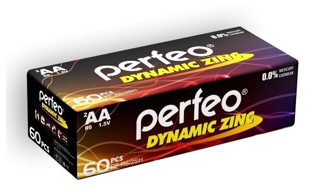Батарейка Perfeo R6/4SH Dynamic Zinc, 60шт