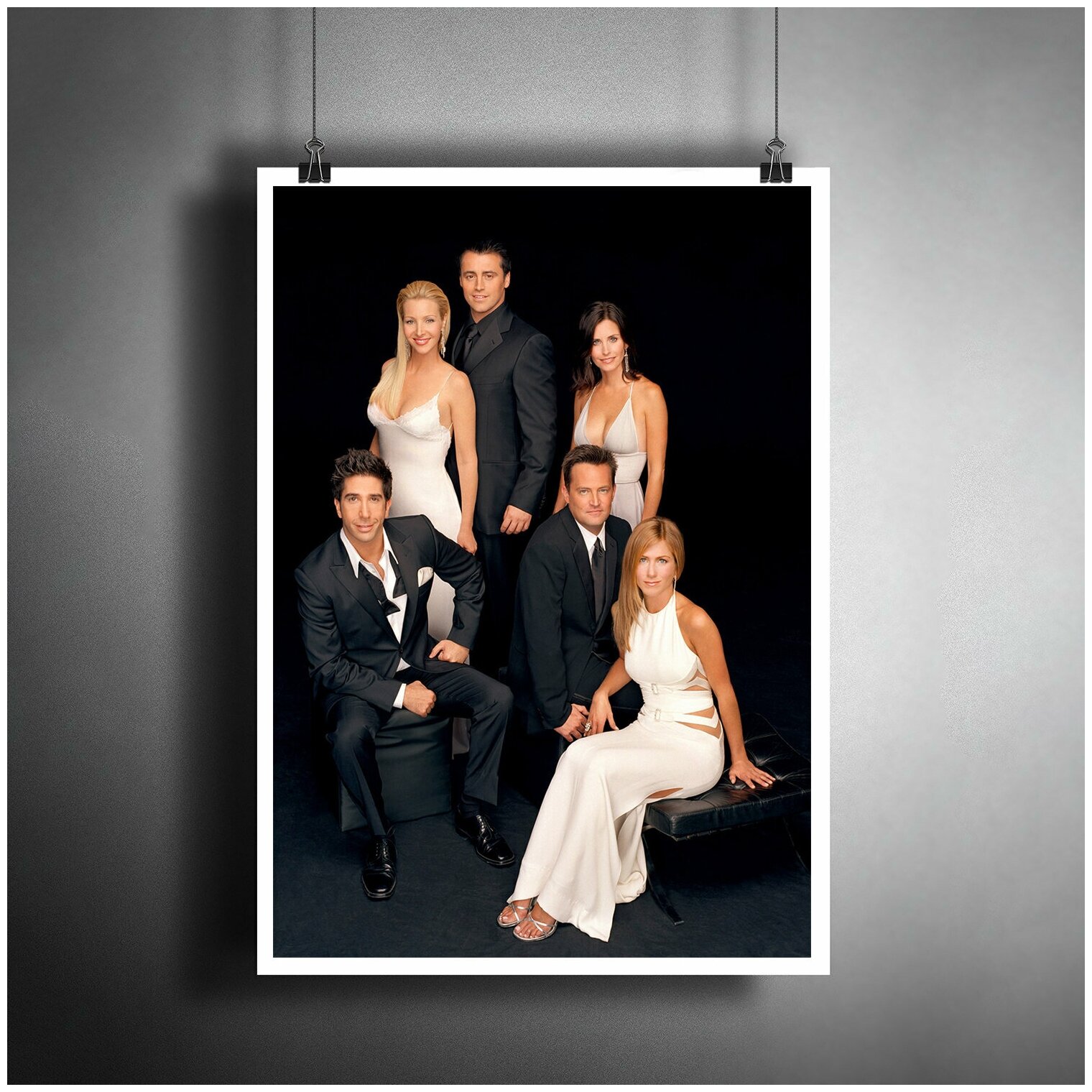 Постер плакат для интерьера "Сериал: Друзья. Friends. Дженнифер Энистон, Мэтт ЛеБлан и др." / Декор дома, офиса, комнаты, квартиры A3 (297 x 420 мм)