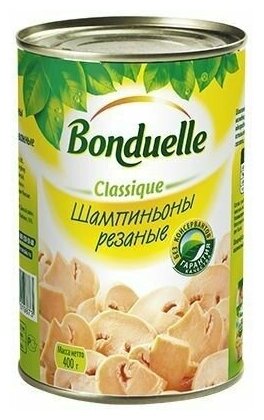 Bonduelle Грибные консервы Шампиньоны резаные, 400 г, 2 шт