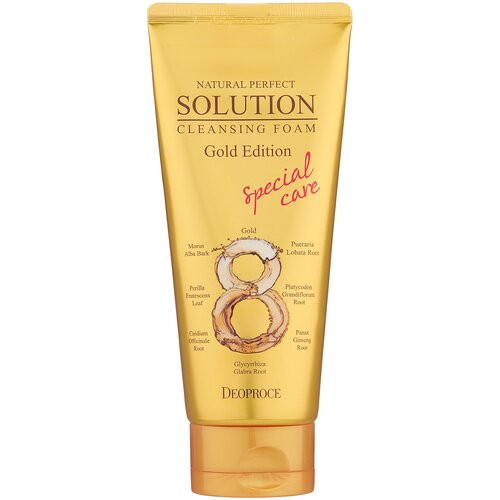 Пенка для умывания «Золото и восточные травы» Deoproce Natural Perfect Solution Cleansing Foam Gold Edition 170g