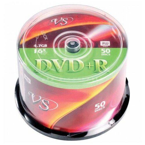 Диски DVD+R VS 4,7 Gb 16x, комплект 50 шт, Cake Box, VSDVDPRCB5001 диски dvd r vs 4 7 gb 16x комплект 50 шт cake box vsdvdprcb5001