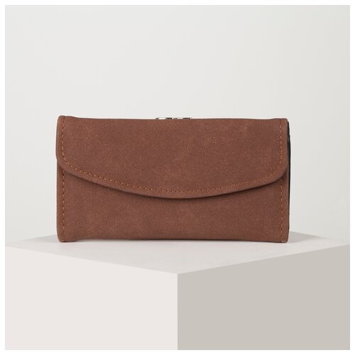 фото Кошелек жен 03-01-01 касуми, 18*3*9,5, 2 отд, д/карт на кнопке, отд рамка, коричневый 4697257 сима-ленд