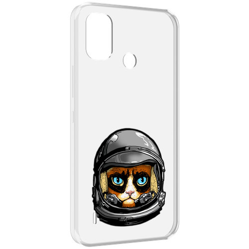 Чехол MyPads кот космонавт для Itel A48 задняя-панель-накладка-бампер