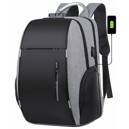 Рюкзак с алюминевой ручкой и кодовым замком - LP089 GREY , FOA рюкзак с usb зарядкой