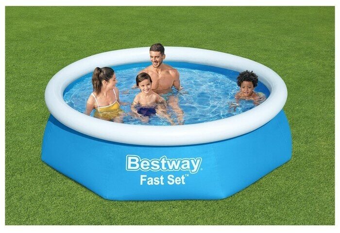 Bestway Бассейн надувной Fast Set, 244 х 61 см, 57448/57494 - фотография № 3