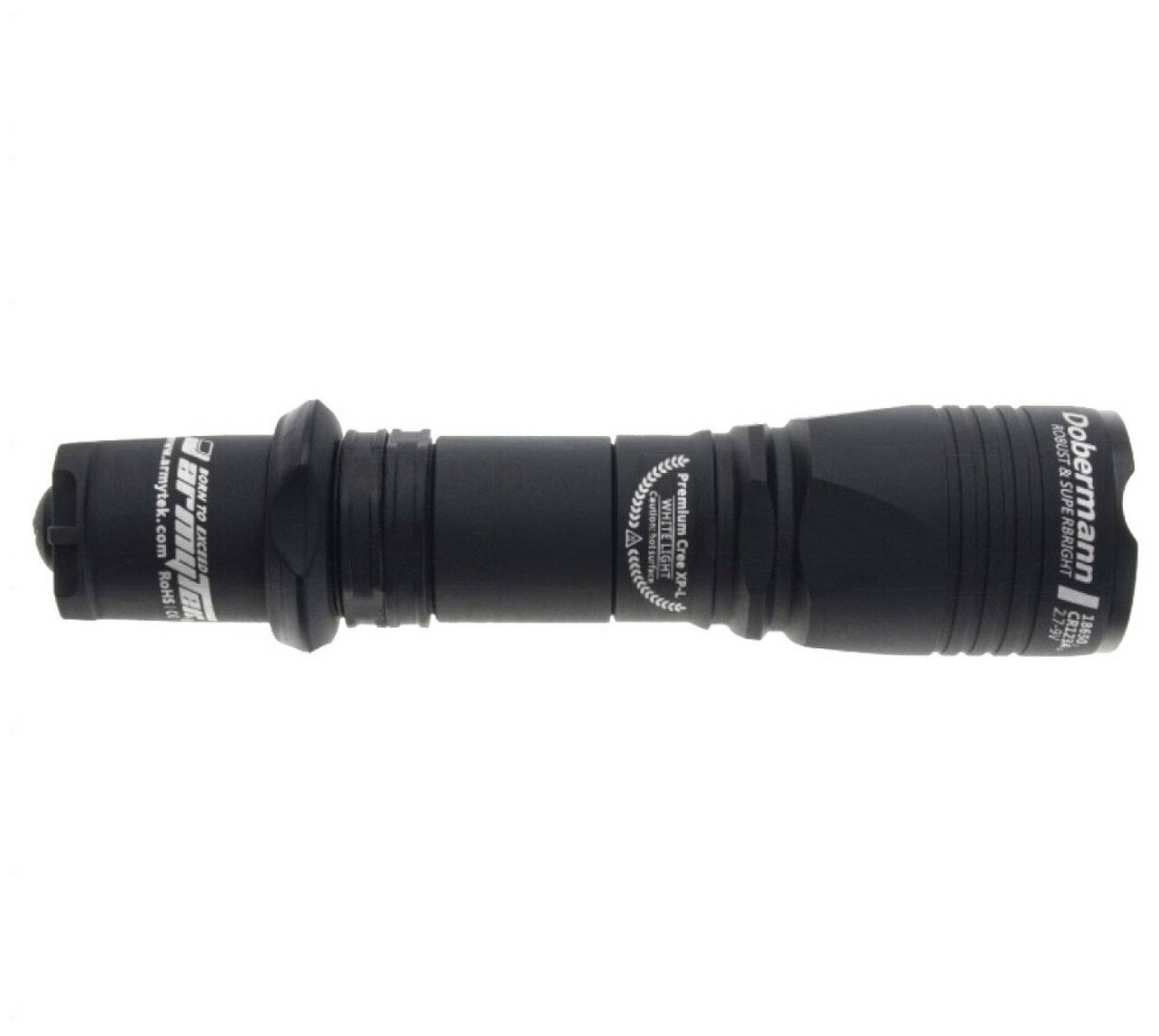 Тактический фонарь ArmyTek Dobermann XP-L HI (тёплый свет) черный - фотография № 1