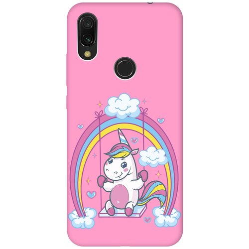 фото Re:pa чехол - накладка soft sense для xiaomi redmi 7 с 3d принтом "unicorn" розовый