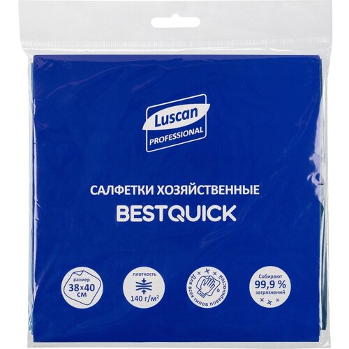 Салфетки хозяйственные Luscan Professional BESTQUICK 38х40 см голуб 5шт/уп