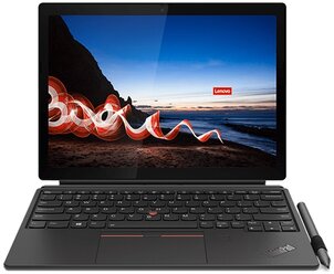 12.3" Ноутбук Lenovo ThinkPad X12 Detachable (1920x1080, Intel Core i5 1.8 ГГц, RAM 8 ГБ, SSD 256 ГБ, Win10 Pro), 20UW0004RT, черный