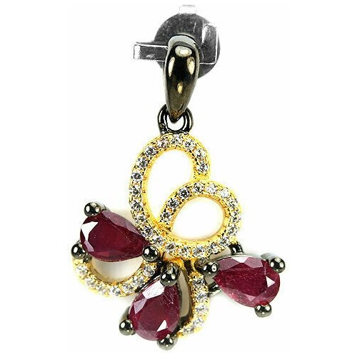 Серебряный кулон с рубином натуральным 925 проба