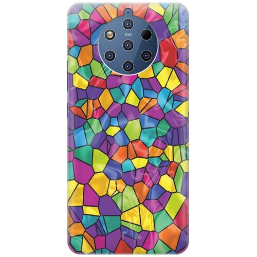 фото Cиликоновый чехол на nokia 9 pure view / нокиа 9 с принтом "яркая мозаика" gosso