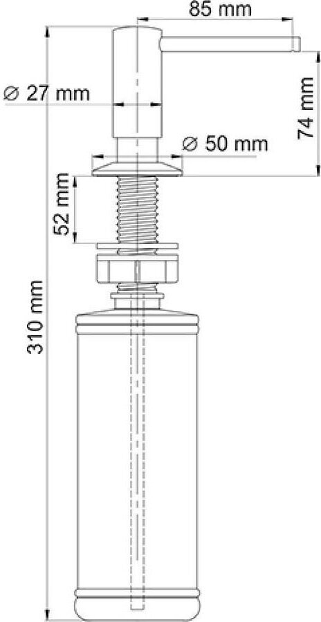 Встраиваемый дозатор для мыла, хром, WasserKRAFT K-1299