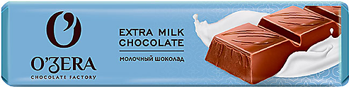 O'Zera, шоколад молочный Extra milk, 30 штук по 45 грамм