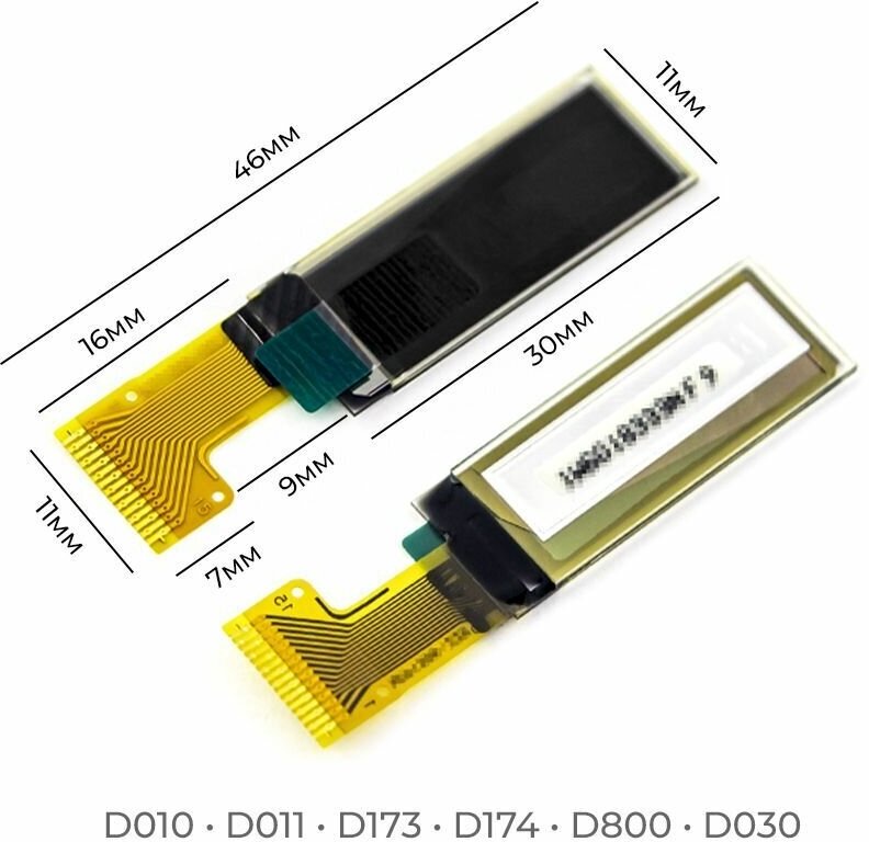 Дисплей для брелока D010 D011 D173 D174 D800 D030 D035 автомобильной сигнализации Pandora, 15pin, на шлейфе