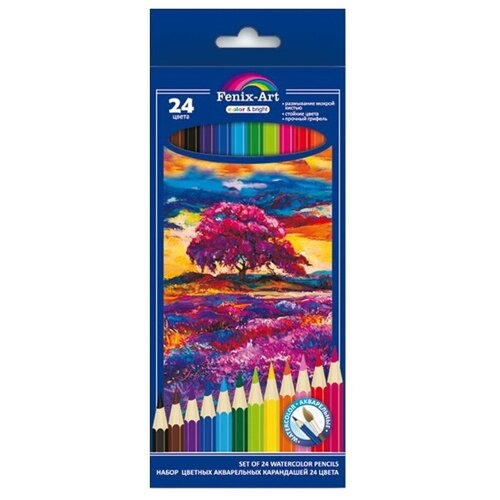 Fenix-Art Акварельные цветные карандаши 24 цвета (40435)