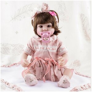 Фото Кукла Reborn (Реборн) - Девочка в кремовом платье (40 см), K02002