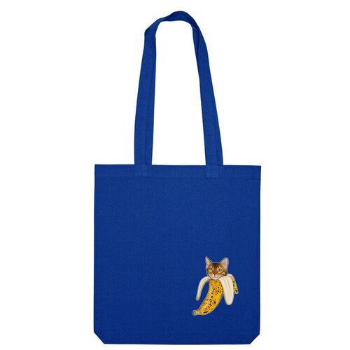 Сумка шоппер Us Basic, синий мужская футболка бенгальский кот банан мини s темно синий