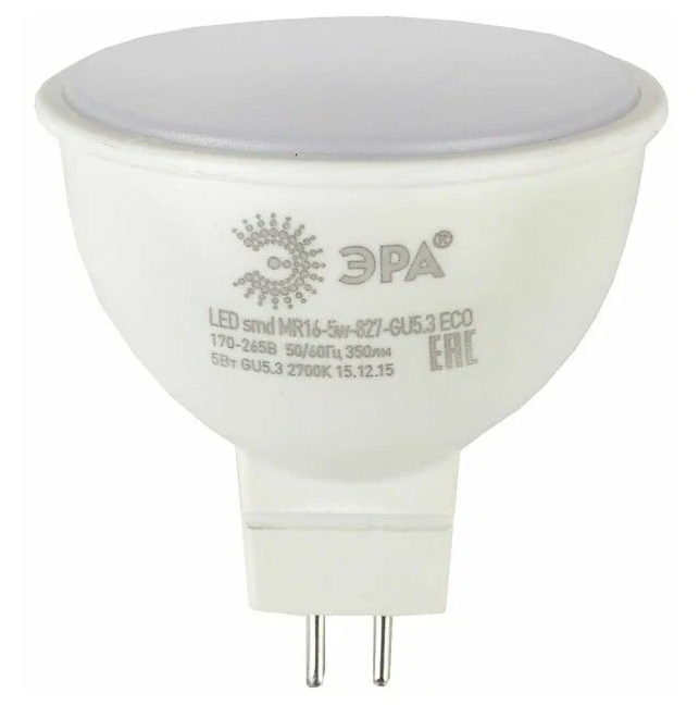 Лампа светодиодная ЭРА Б0050199 GU5.3 9 Вт MR16