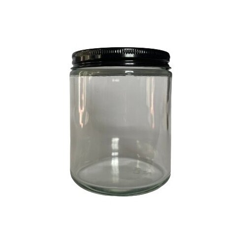Емкость стеклянная для свечей прозрачного цвета 250 мл, 10 шт, серебряная крышка
