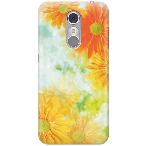 фото Cиликоновый чехол на zte blade a910 / зте блейд а910 с принтом "оранжевые цветы" gosso