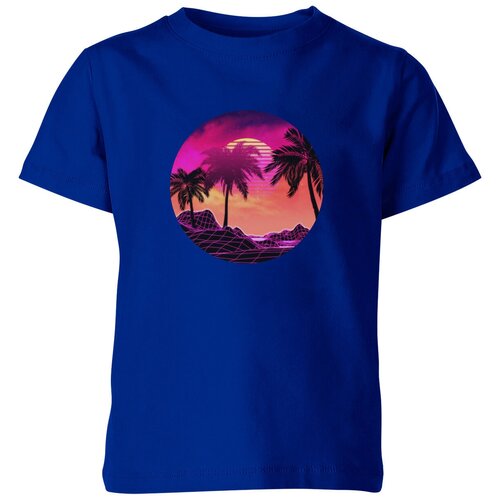 Футболка Us Basic, размер 4, синий детская футболка пальмы и пляж в розовой дымке 152 темно розовый