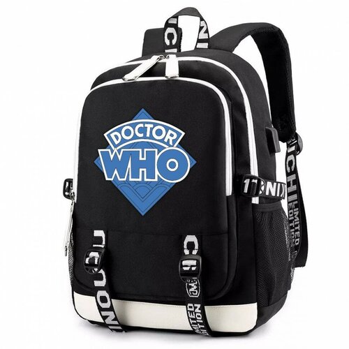 Рюкзак Доктор Кто (Doctor Who) черный с USB-портом №1 рюкзак доктор кто doctor who синий с usb портом 4