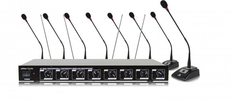 Arthur Forty AF-8800 конференционная радиосистема с 8 конденсаторными микрофонами на "гусиной шее"