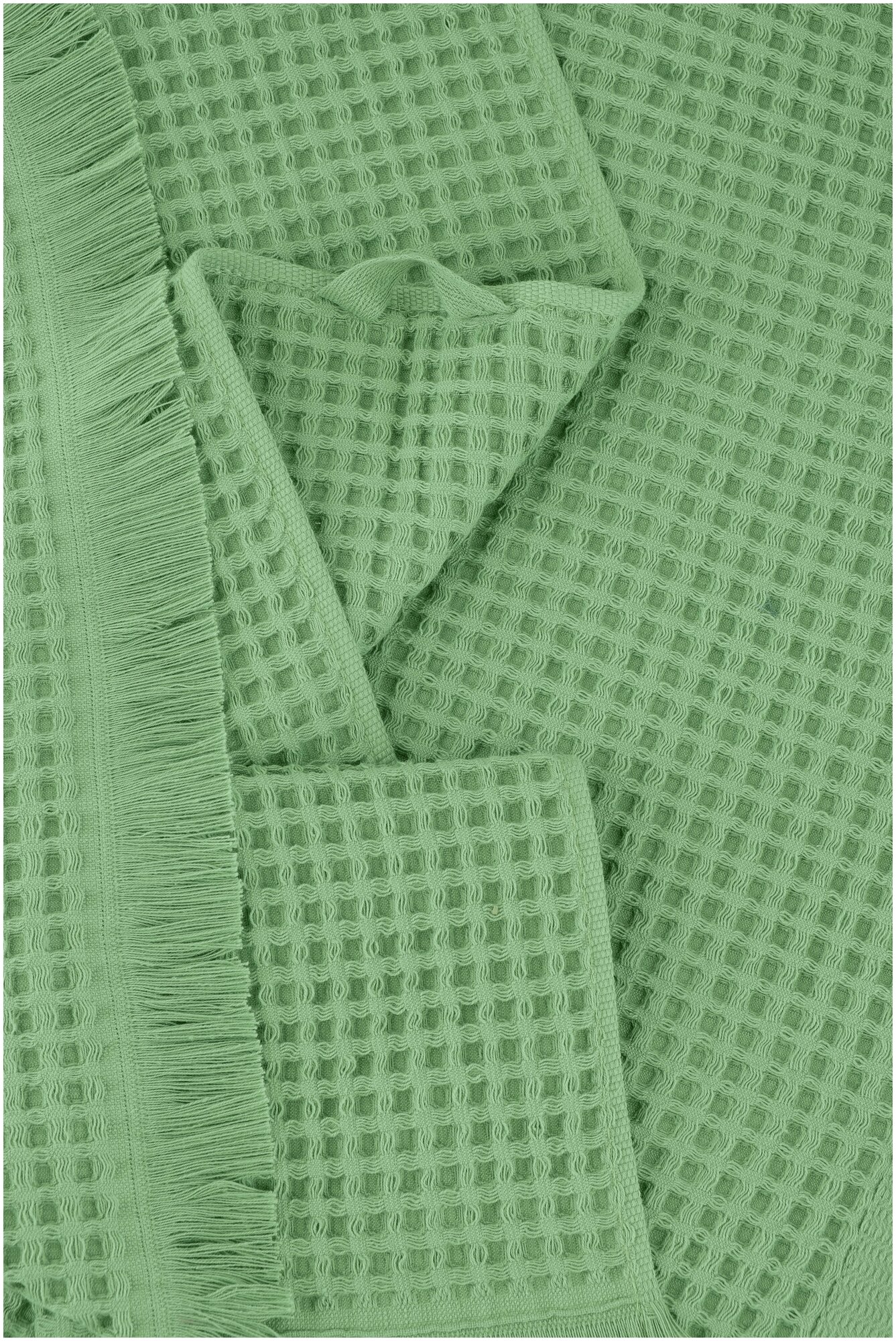 Полотенце LINENS WAFFLE 70х140/350 г/м2, зеленый - фотография № 3