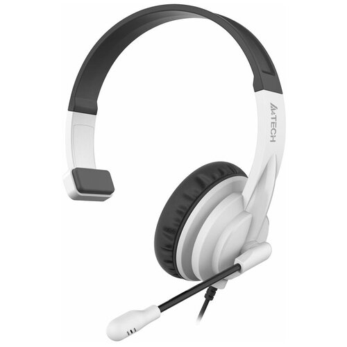 Гарнитура A4TECH HS-11 для контактных центров накладные проводные моно черный белый hs-1135mm plugblackwhite 1780₽