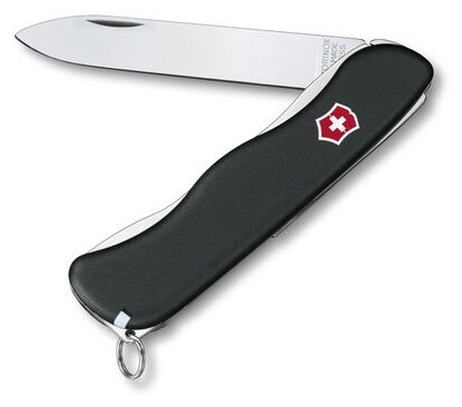 Нож Victorinox Sentinel, 111 мм, 4 функции, с фиксатором лезвия, черный