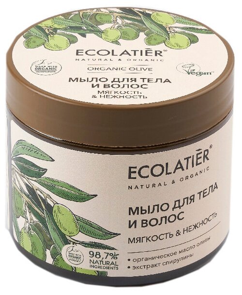 ECOLATIER Мыло мягкое Мягкость и нежность, 350 мл, 350 г