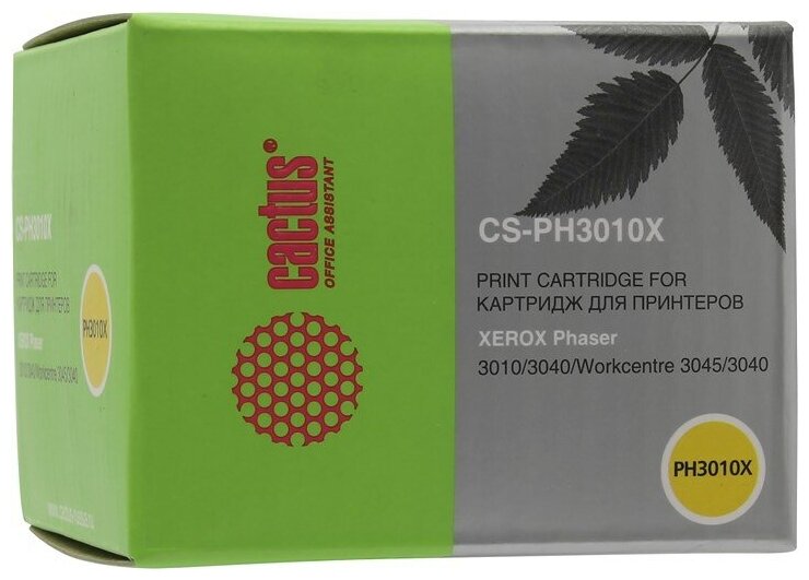 Набор картриджей Cactus CS-PH3010X-4, черный, 2300 страниц, совместимый для Xerox Phaser 3010/WorkCentre 3045/Phaser 3010/WorkCentre 3045