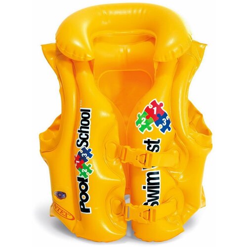 Жилет надувной INTEX Pool School Deluxe Swim Vest(Делюкс Пул Скул), 3-6лет, желтый intex swim vest deluxe