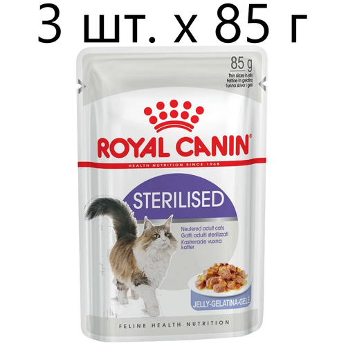 Влажный корм для стерилизованных кошек Royal Canin Sterilised, 48 шт. х 85 г (кусочки в желе)