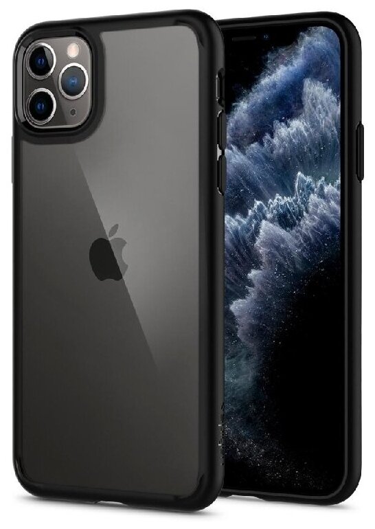 Чехол Spigen на Apple iPhone 11 Pro (077CS27234) Ultra Hybrid / Спиген чехол для Айфон 11 Про накладка, противоударный, с защитой камеры, черный