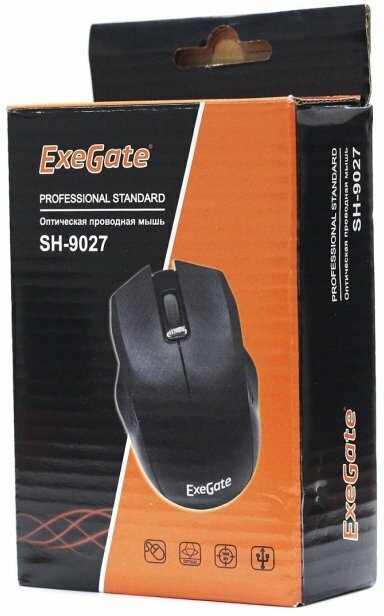 Мышь проводная Exegate SH-9027 чёрный USB - фото №2