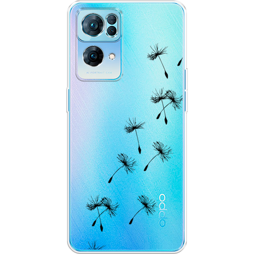 Силиконовый чехол на Oppo Reno 7 Pro / Оппо Рено 7 Про Летящие одуванчики, прозрачный силиконовый чехол на oppo reno 7 pro оппо рено 7 про летящие одуванчики прозрачный