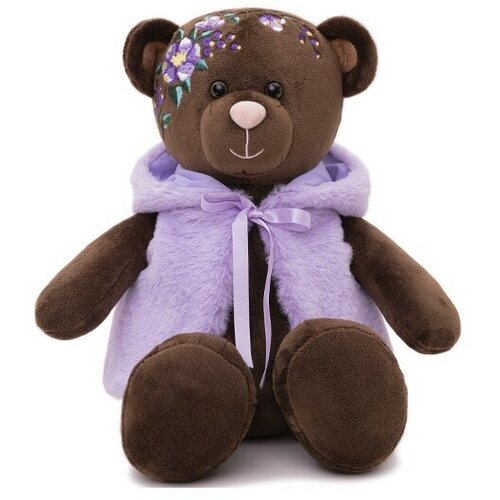 Мягкая игрушка KULT of toys плюшевый медведь в фиолетовой жилетке 35см мягкая игрушка kult of toys плюшевый медведь color bear 65см цвет сиреневый